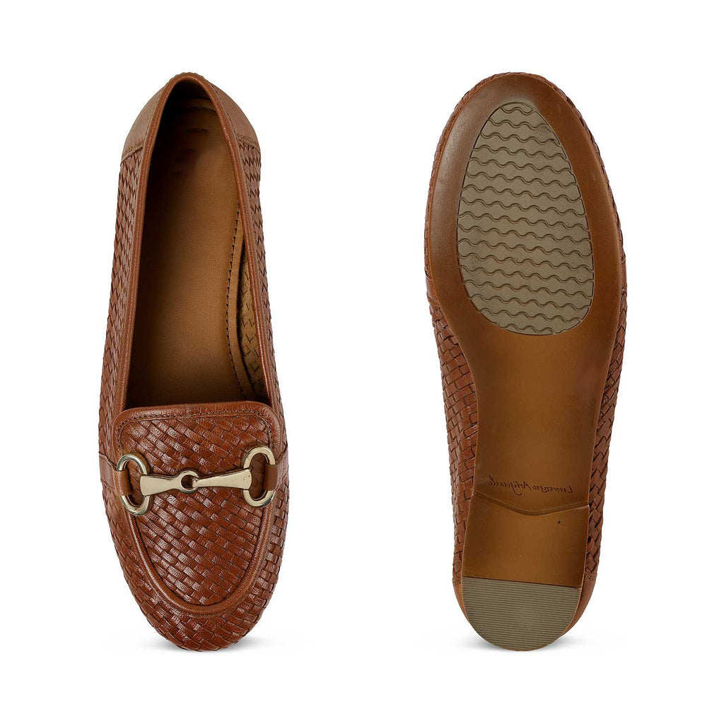 Women’s Loafers with Braided Style and Classic Bit Accent