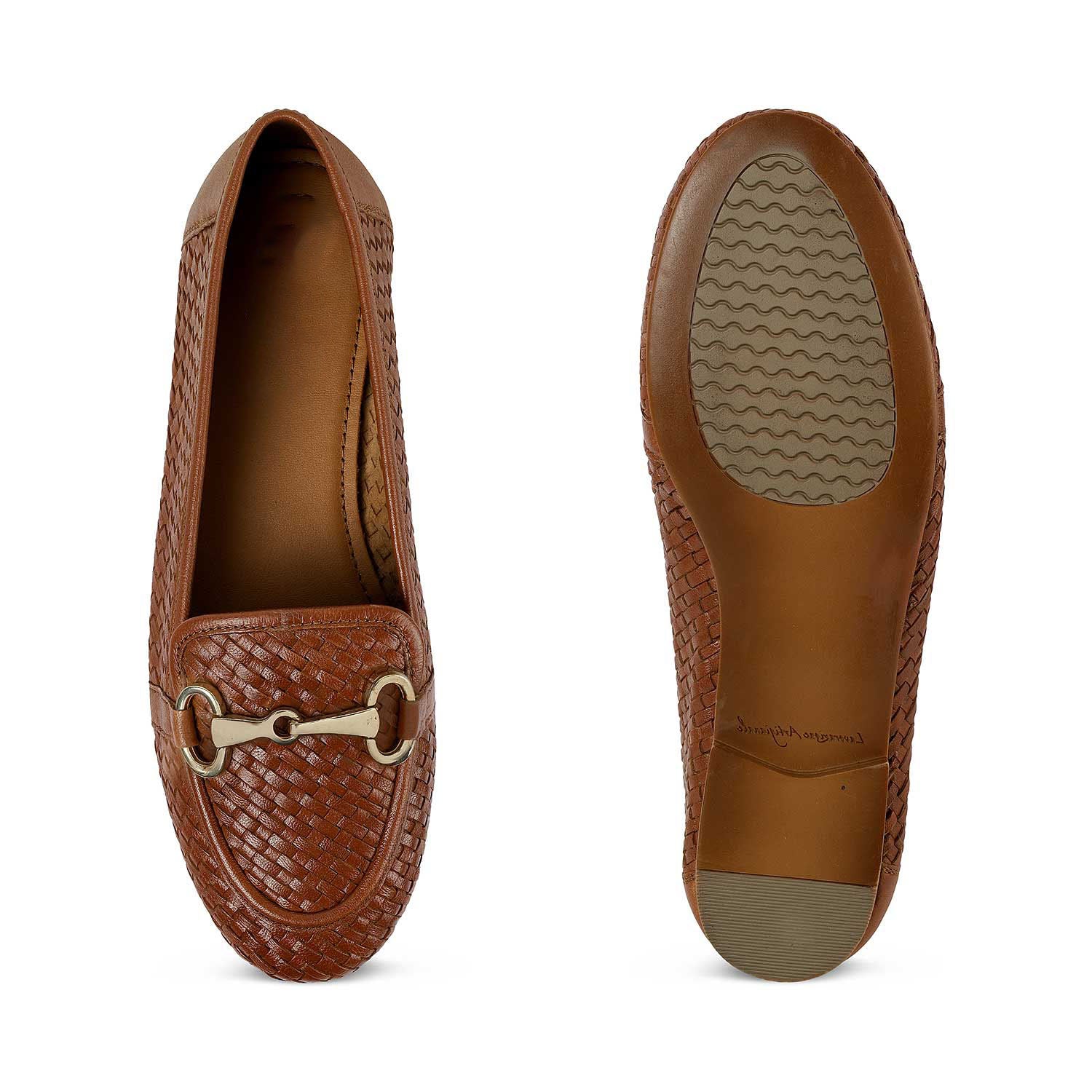 Women’s Loafers with Braided Style and Classic Bit Accent
