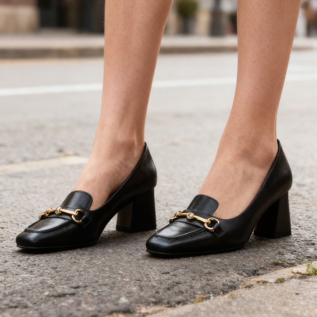 Women’s Classic Black Block Heel Pumps