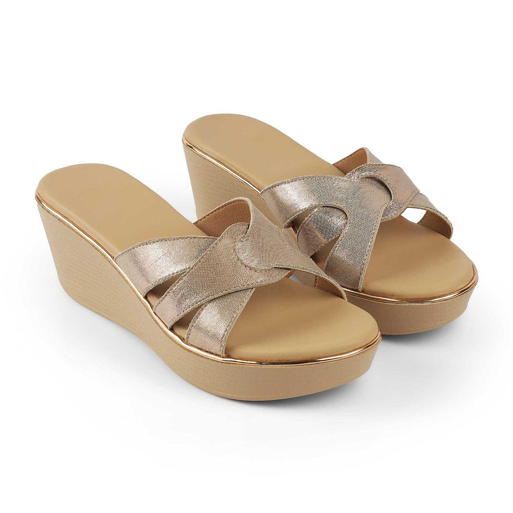 Women’s Champagne Wedge Sandals