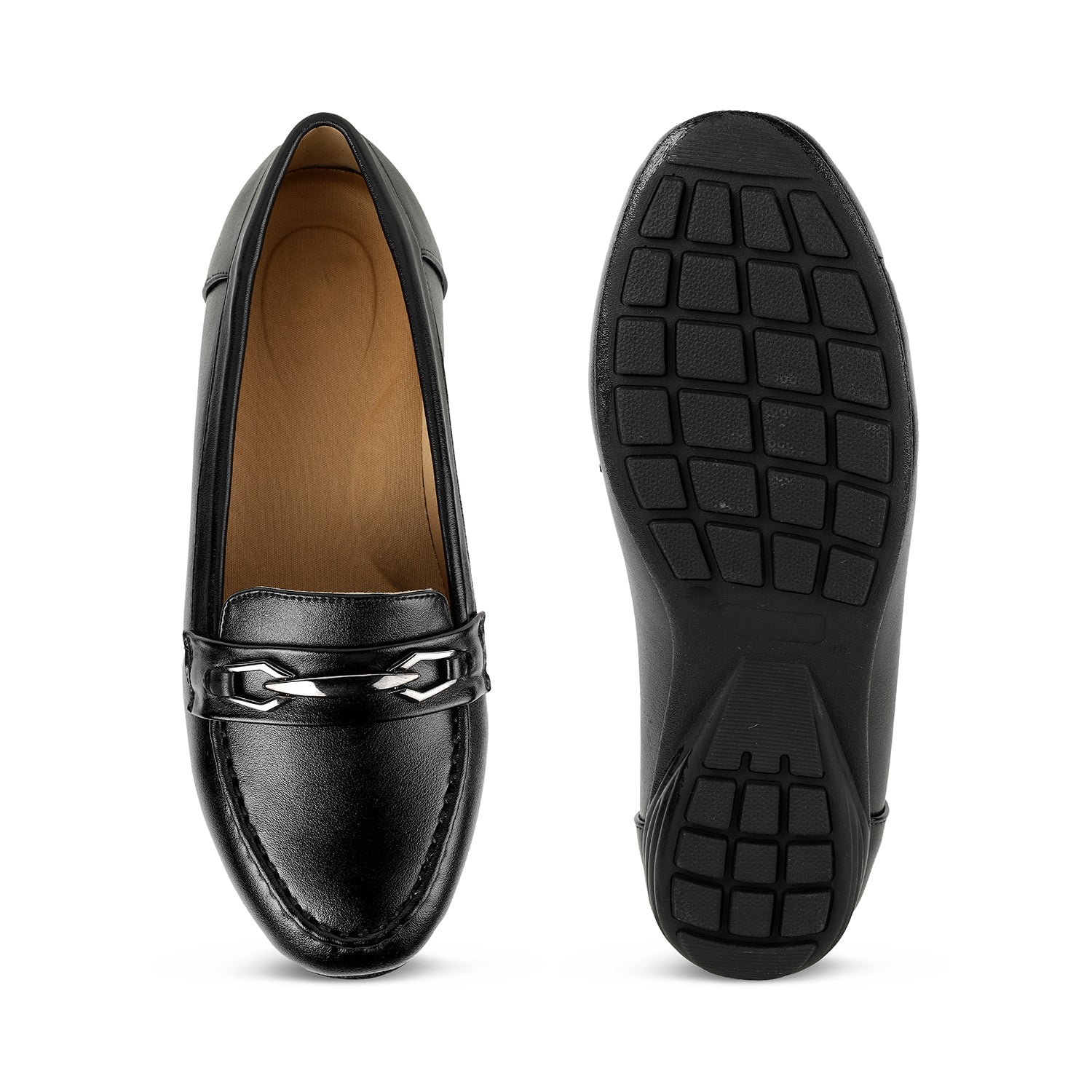 Women’s Classic Loafers with Metal Accent for Everyday Wear