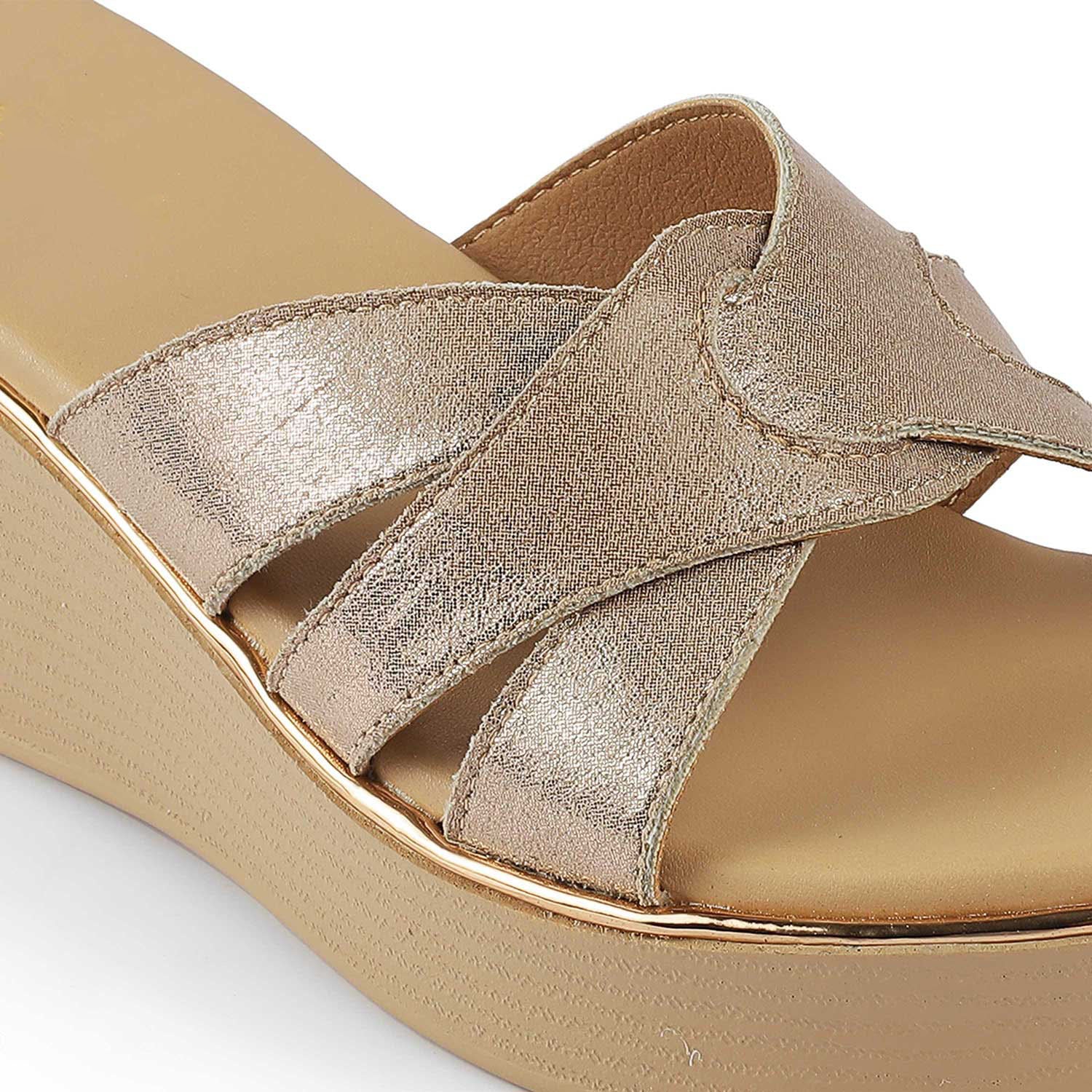 Women’s Champagne Wedge Sandals