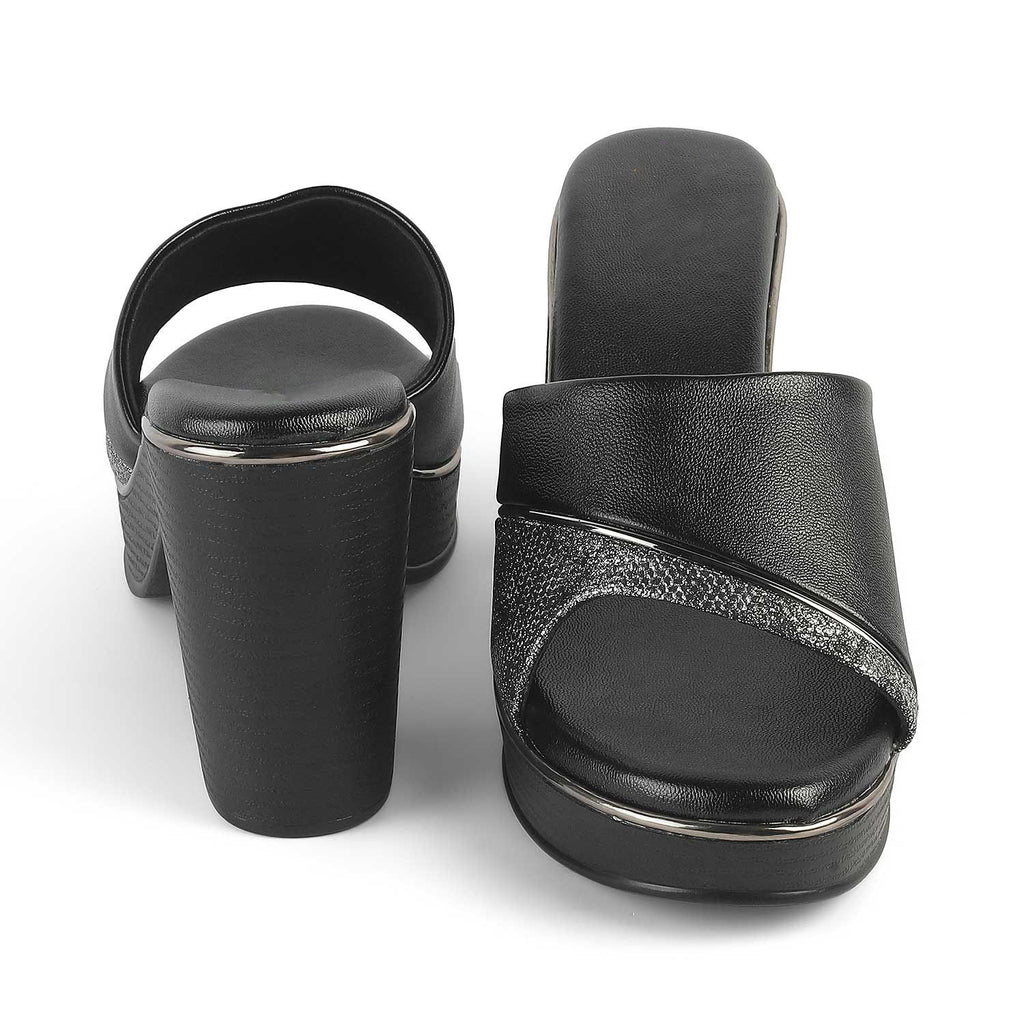 Black Women’s Block Heel  Sandals