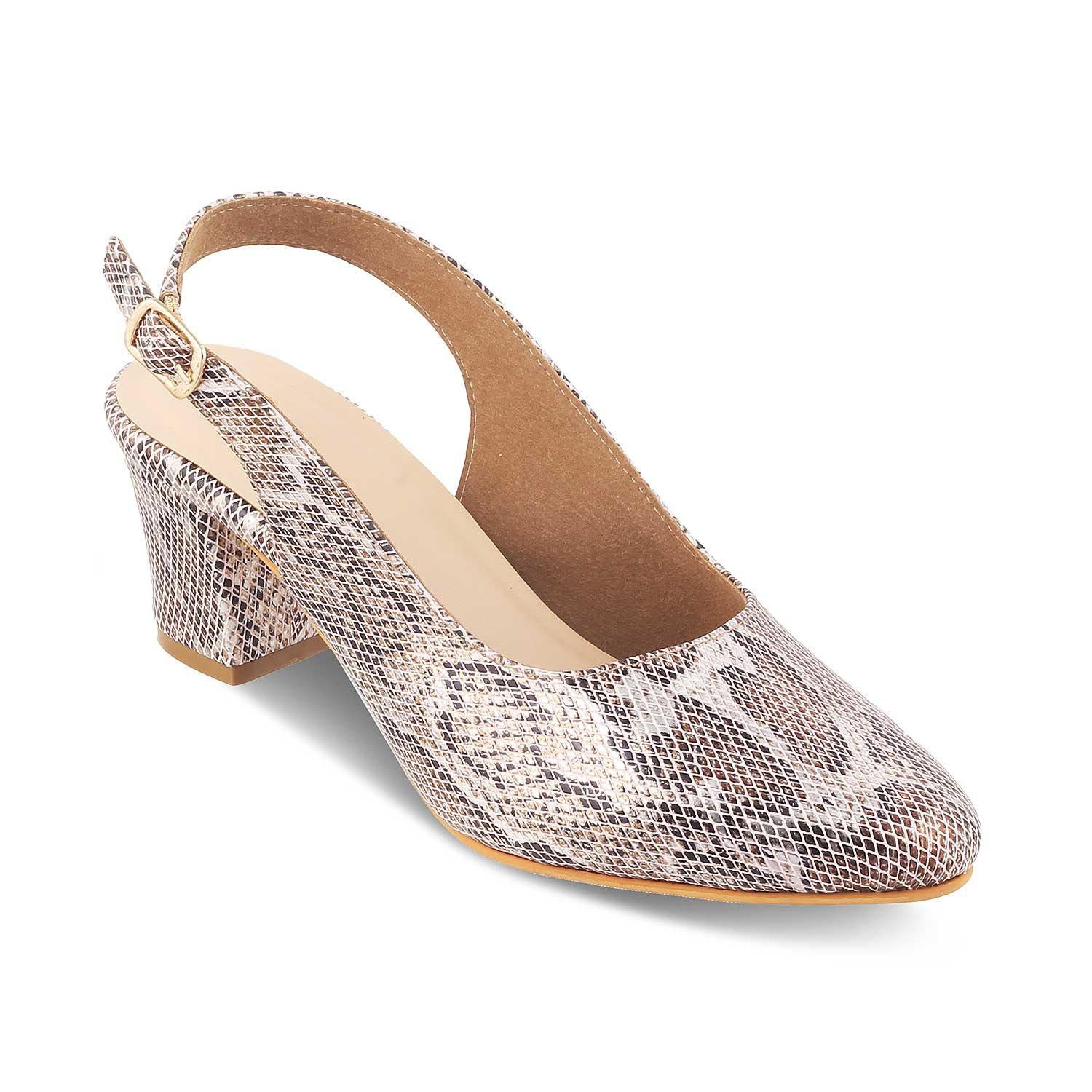 Women’s Chic Snake Print Slingback Pumps