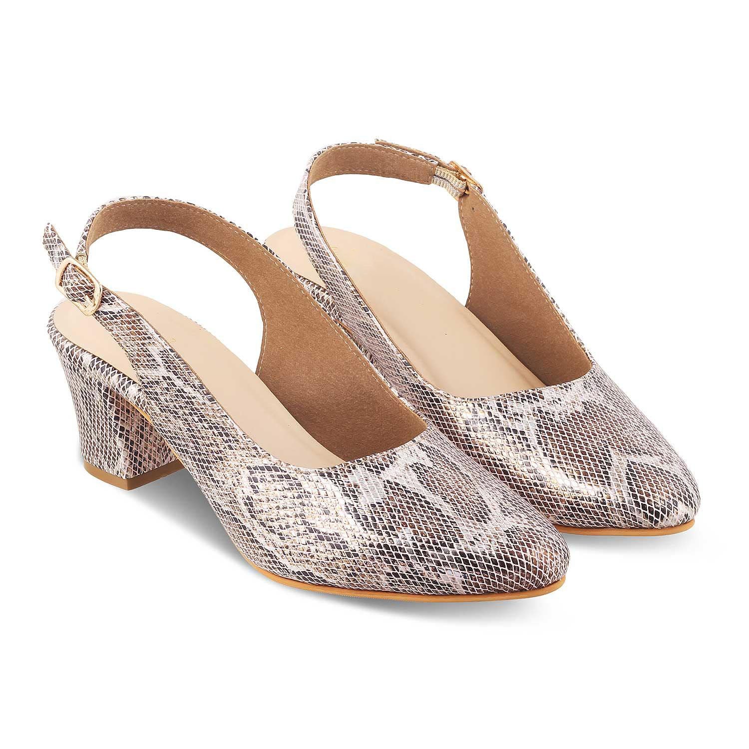 Women’s Chic Snake Print Slingback Pumps