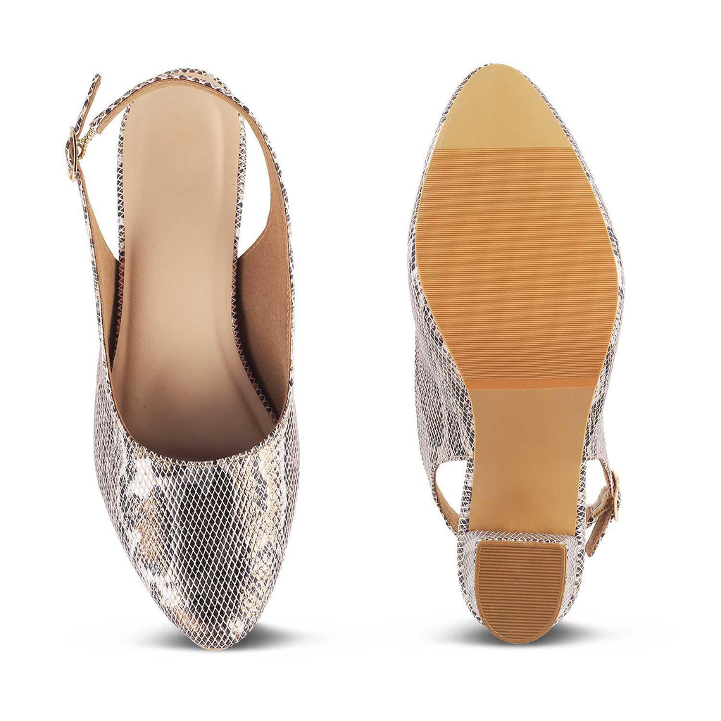 Women’s Chic Snake Print Slingback Pumps