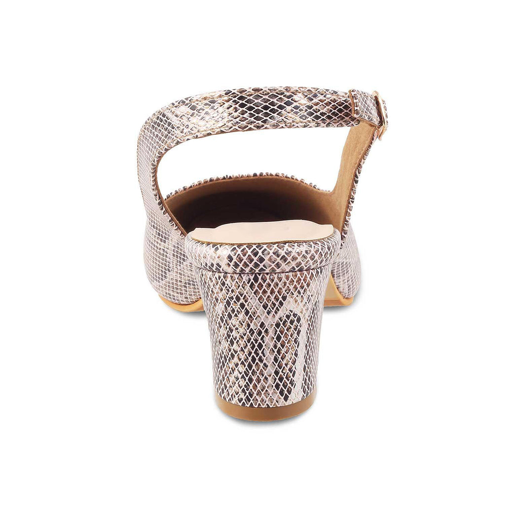 Women’s Chic Snake Print Slingback Pumps