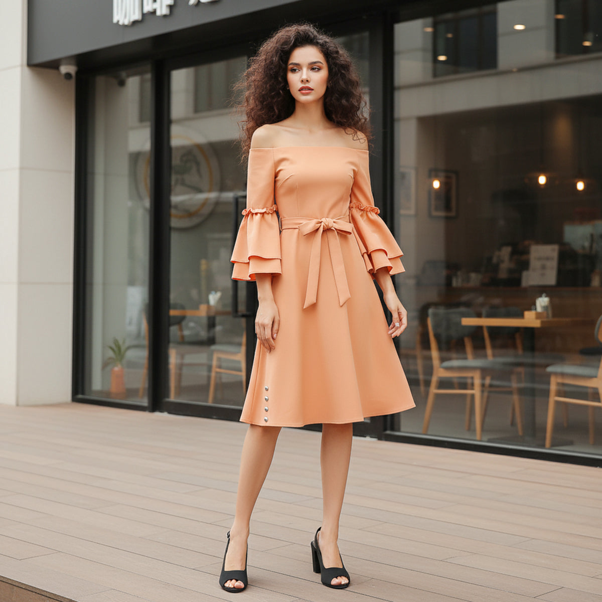 Eslip Black Women’s Slingback Block Heel Pumps