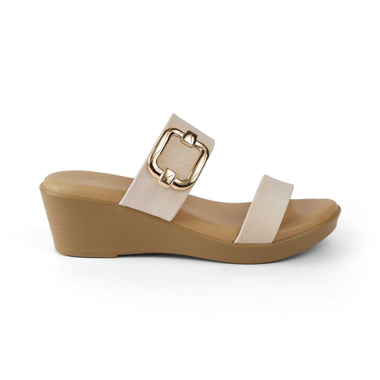 Women’s Chic Cream Wedge Sandals