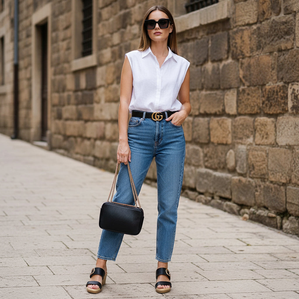 Women’s Stylish Black Wedge Sandals