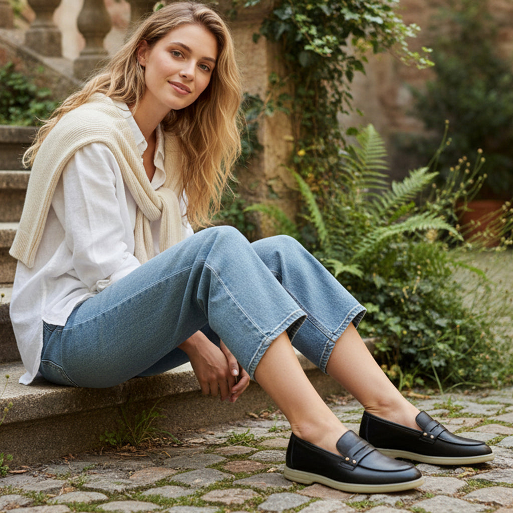Women’s Loafers with Minimalist Stud Accent for Everyday Comfort
