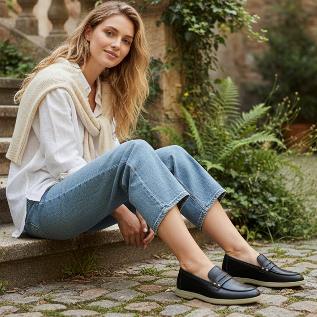Women’s Loafers with Minimalist Stud Accent for Everyday Comfort