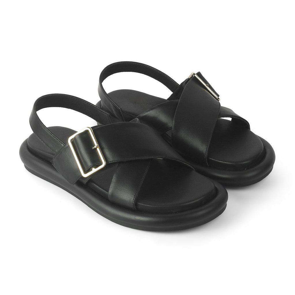 Women’s Cross Strap Sandals with Cushioned Comfort