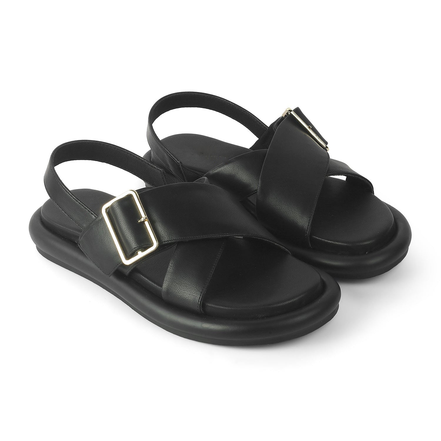 Women’s Cross Strap Sandals with Cushioned Comfort
