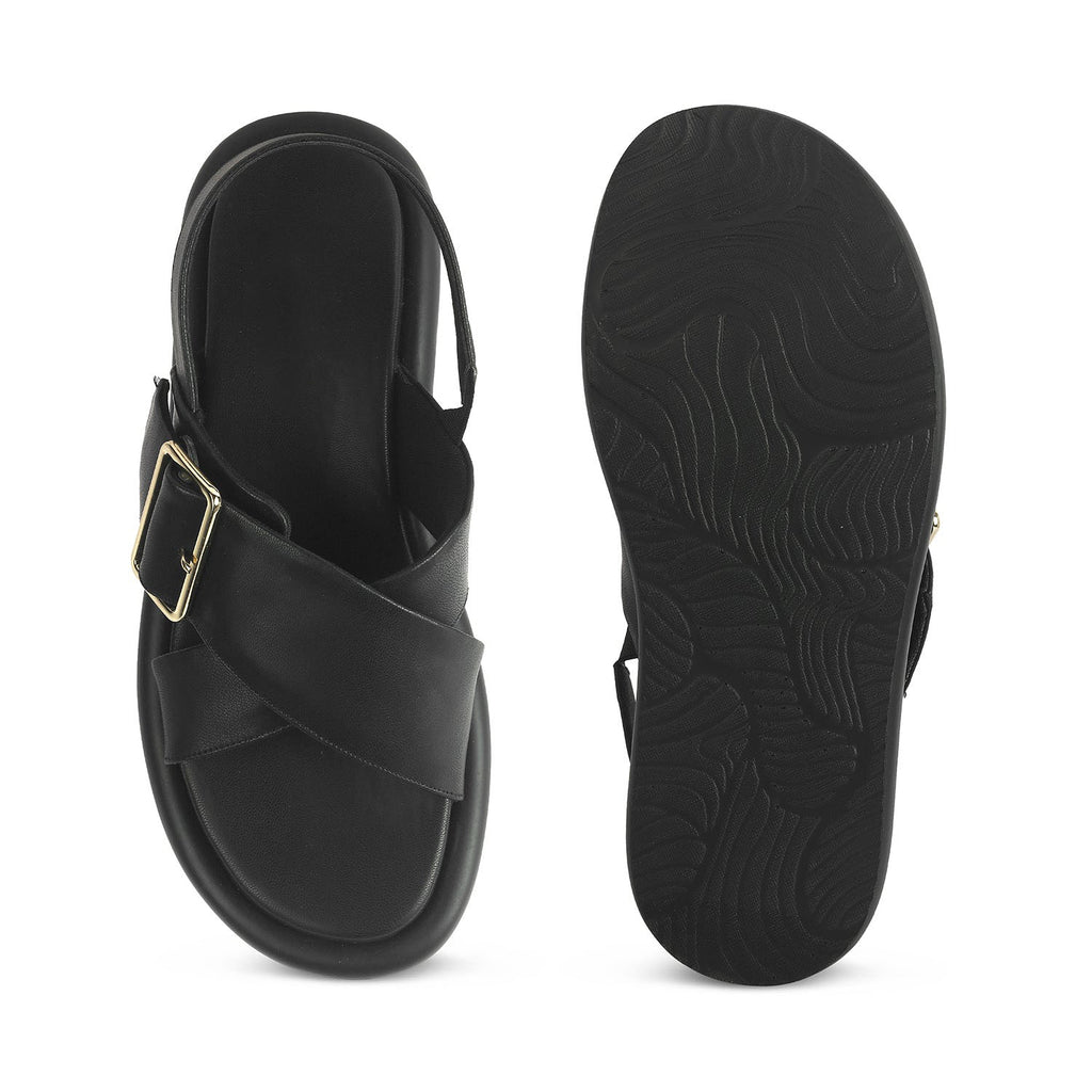 Women’s Cross Strap Sandals with Cushioned Comfort