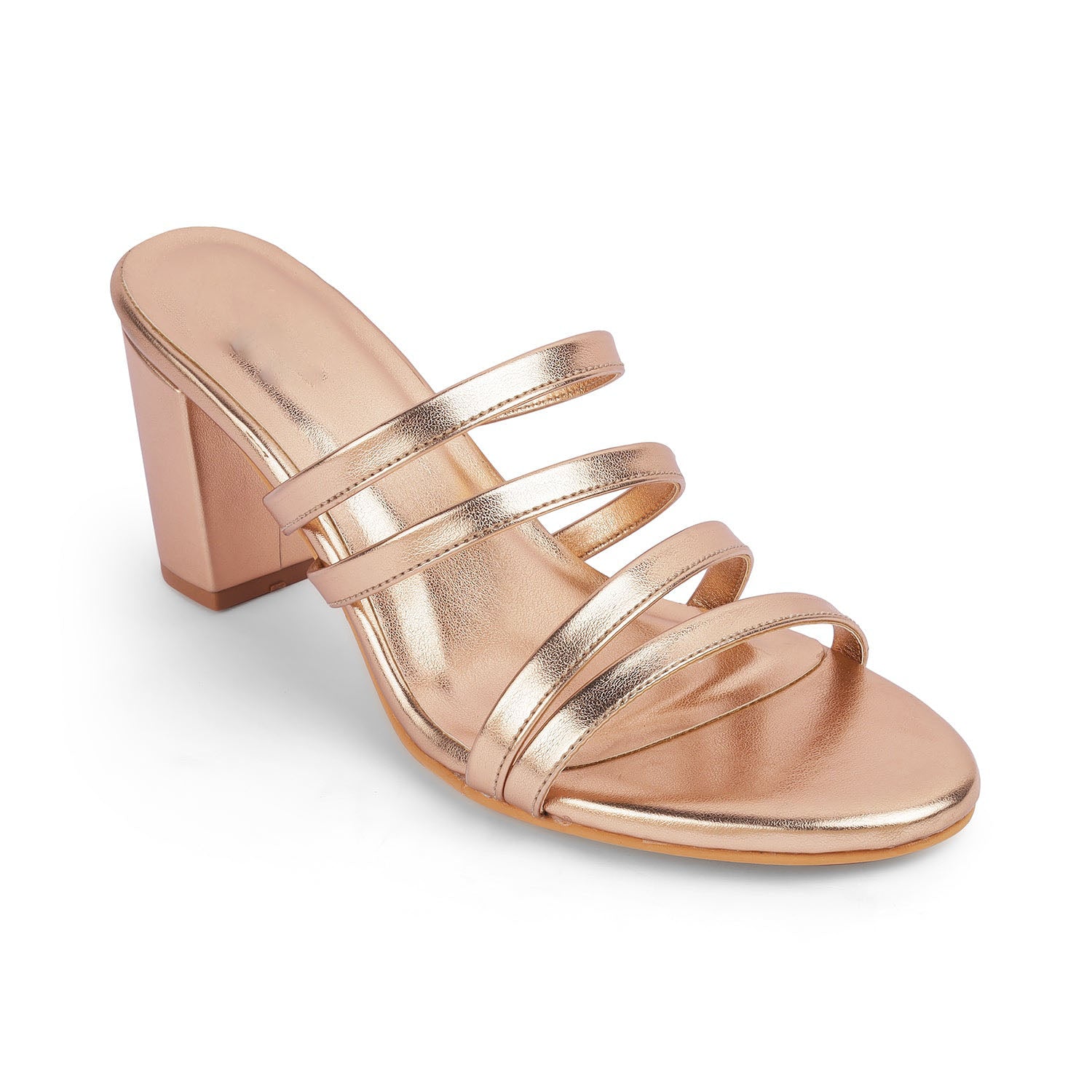 Women’s Champagne Block Heel Sandals – Vegan Leather Dress Shoes