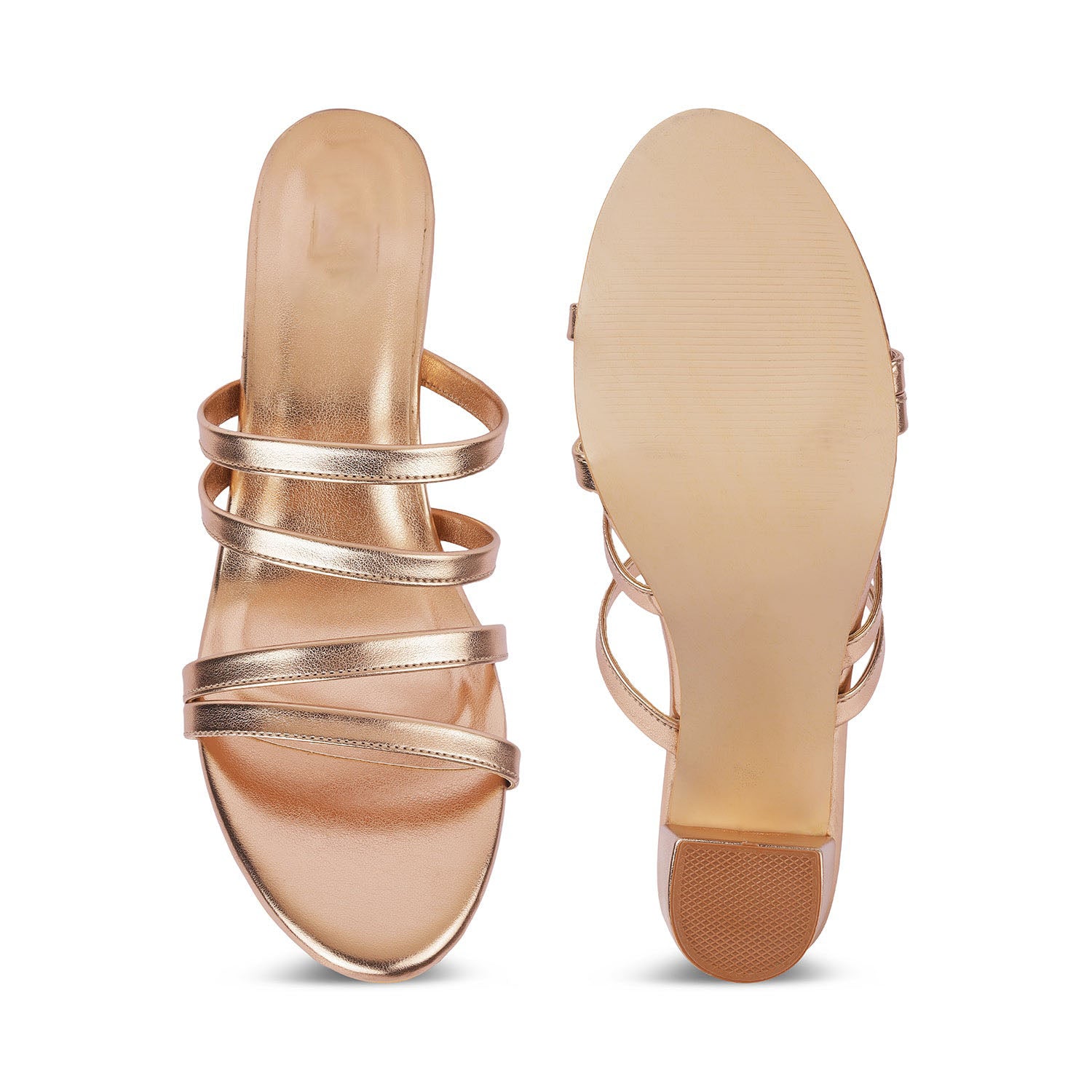 Women’s Champagne Block Heel Sandals – Vegan Leather Dress Shoes