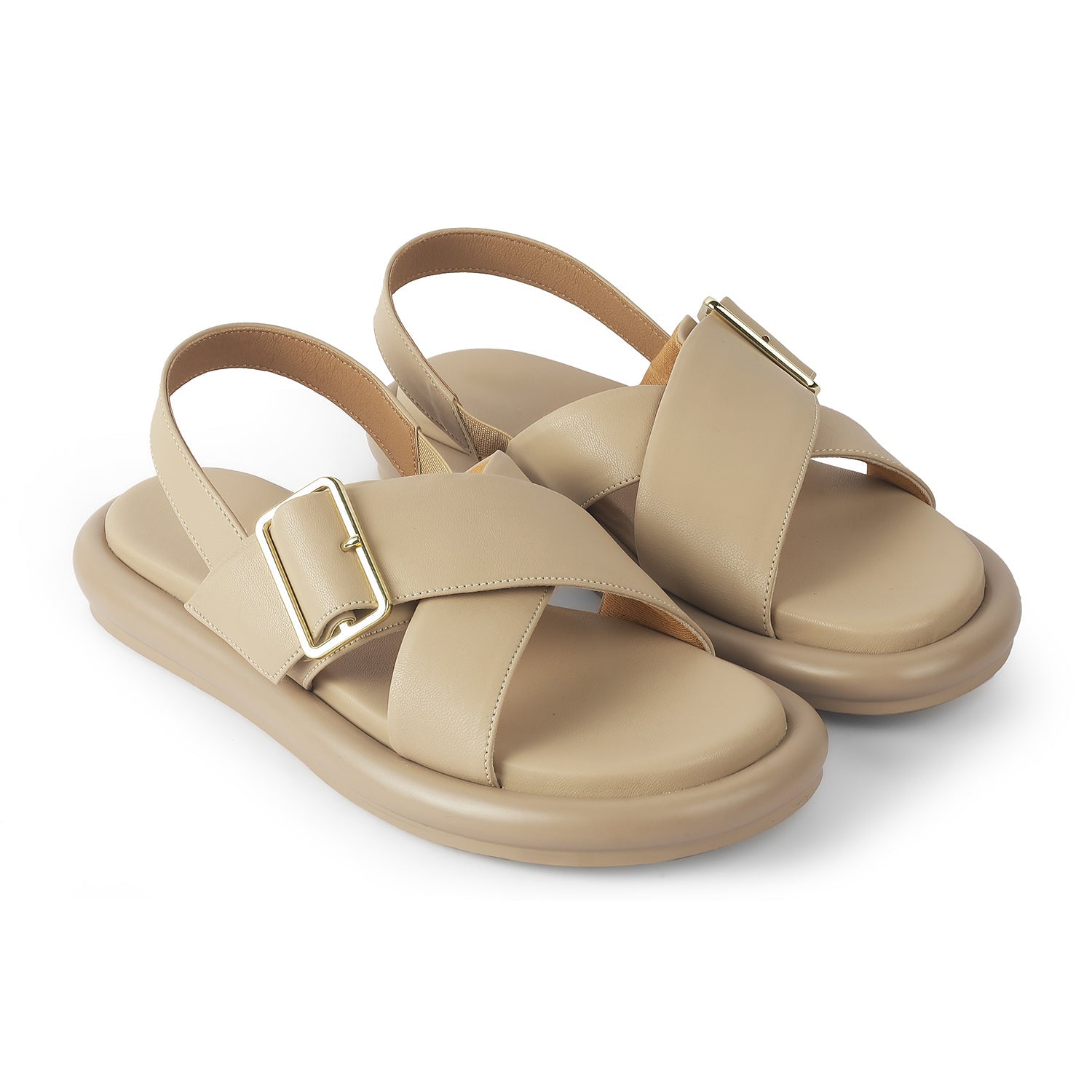Women’s Cross Strap Sandals with Cushioned Comfort