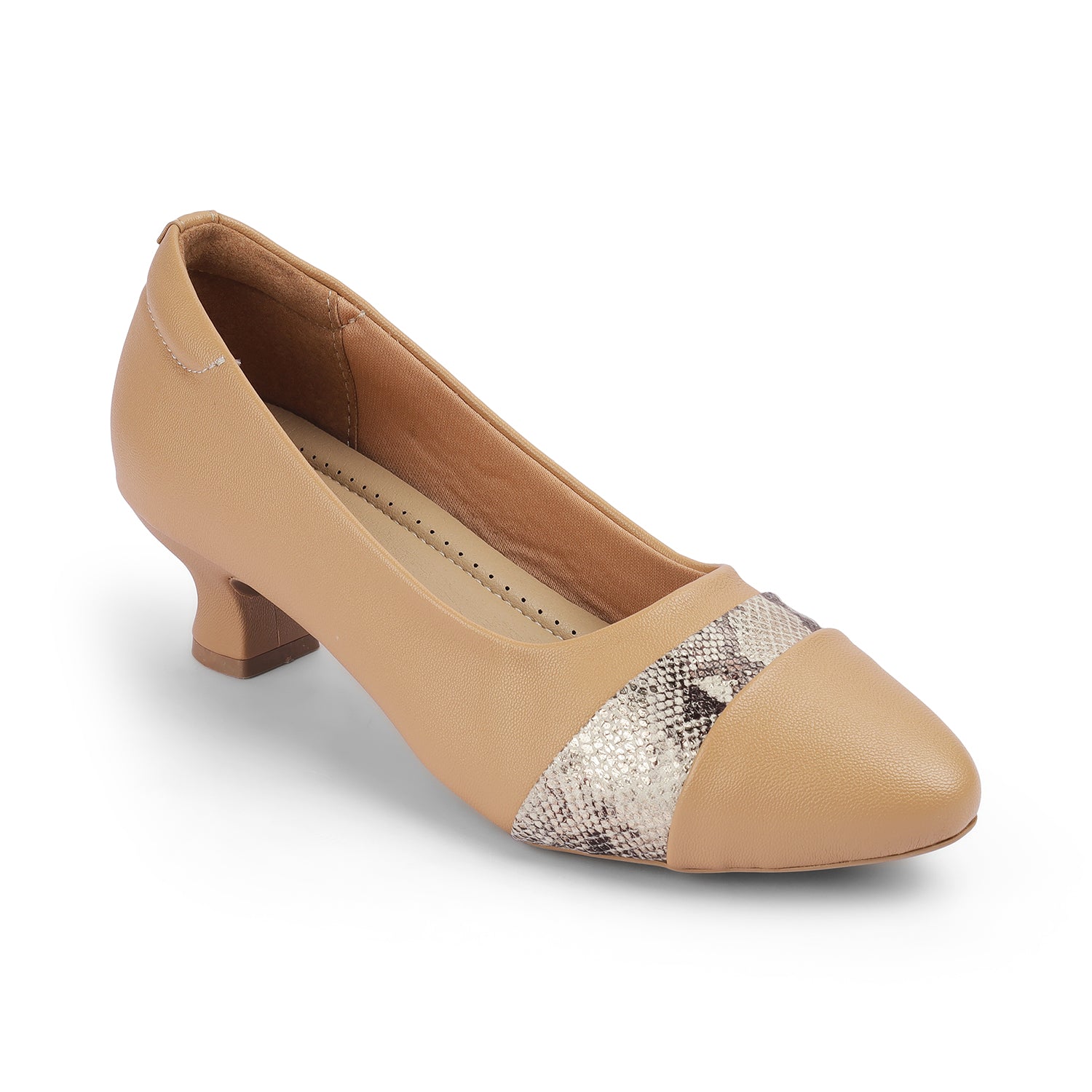 Women’s Elegant Beige Kitten Heel Pumps