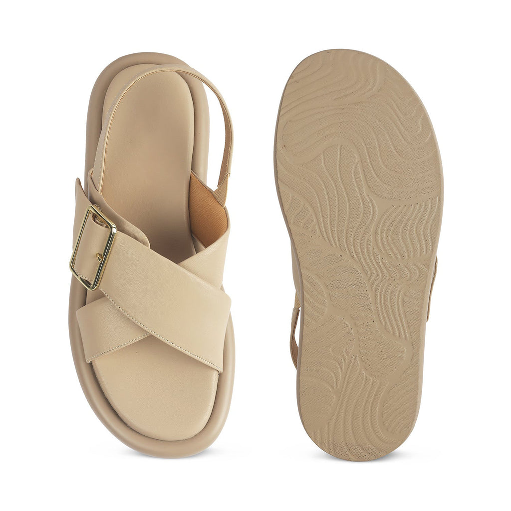 Women’s Cross Strap Sandals with Cushioned Comfort