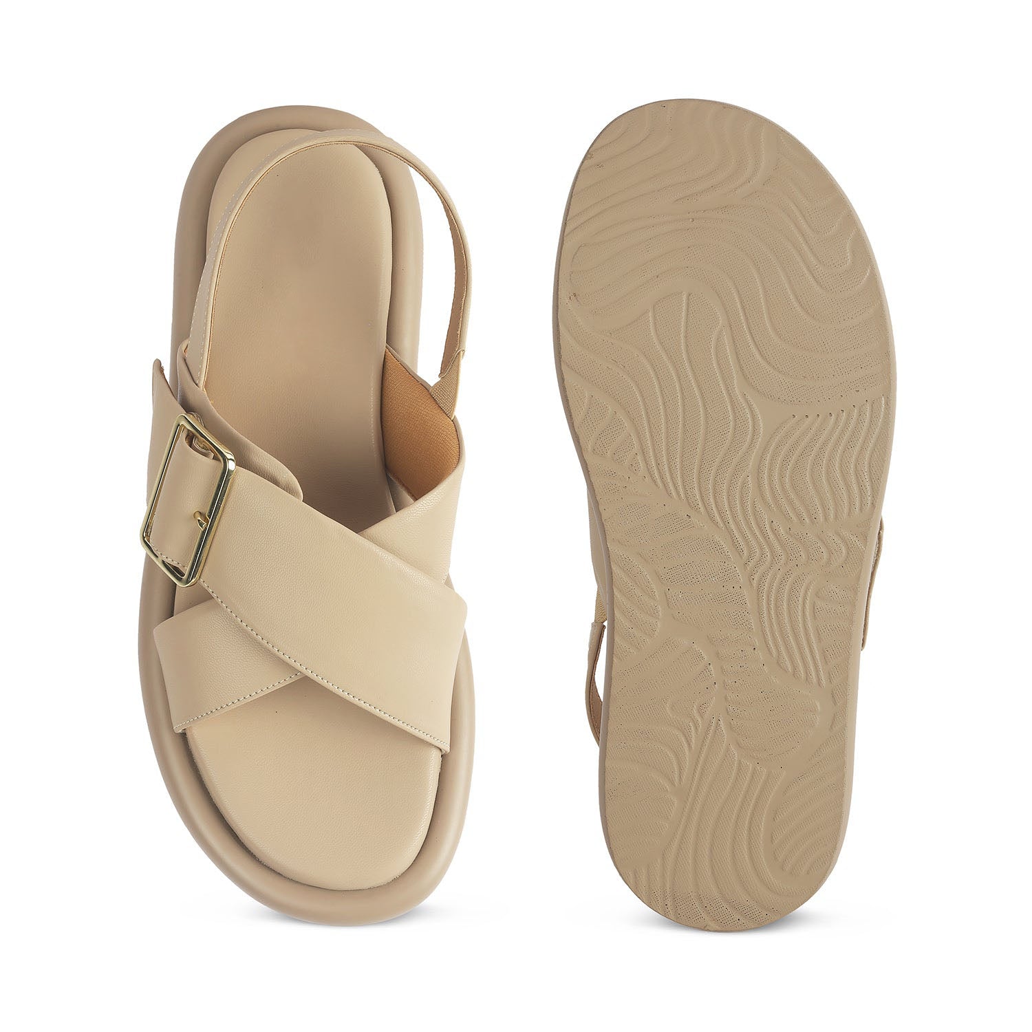 Women’s Cross Strap Sandals with Cushioned Comfort