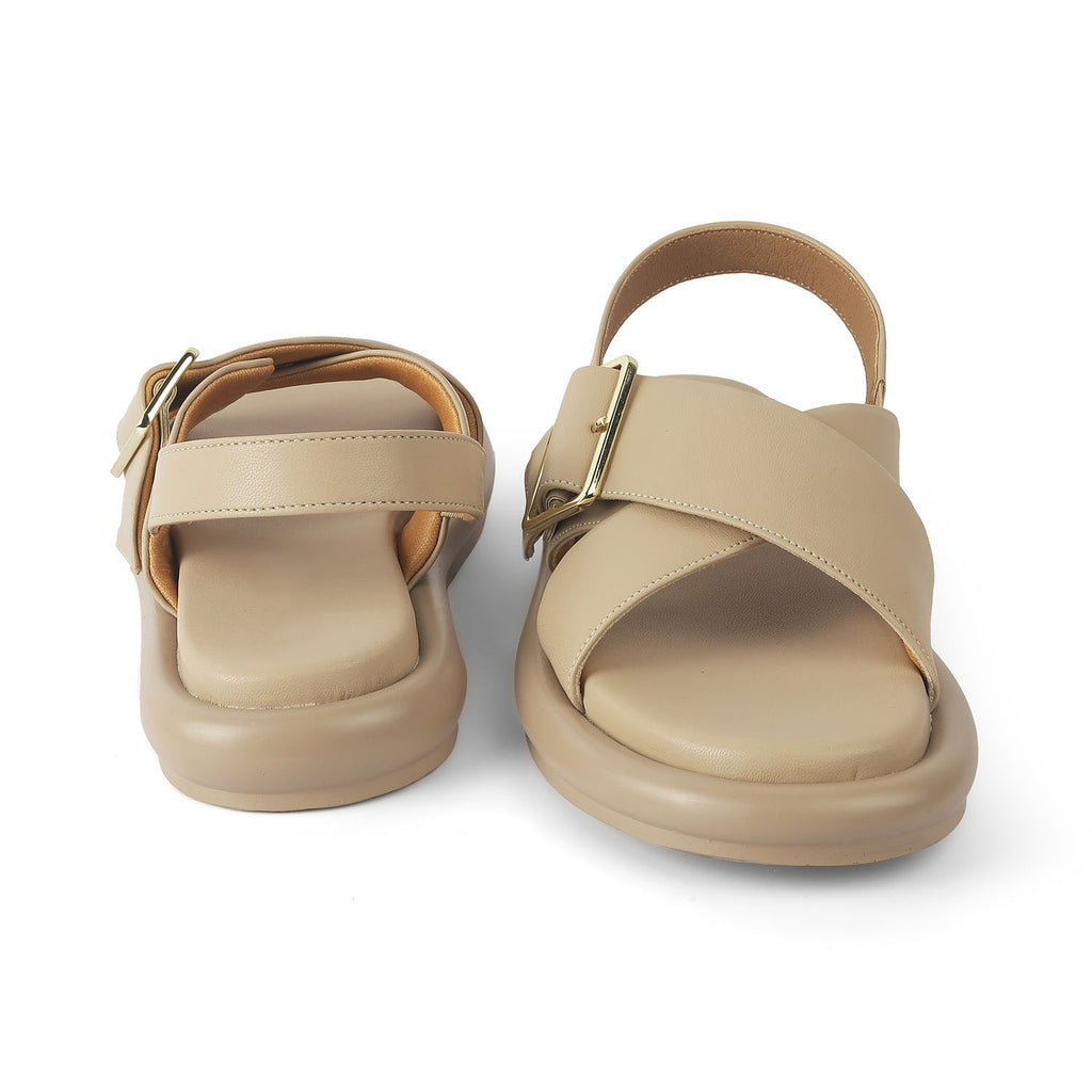 Women’s Cross Strap Sandals with Cushioned Comfort