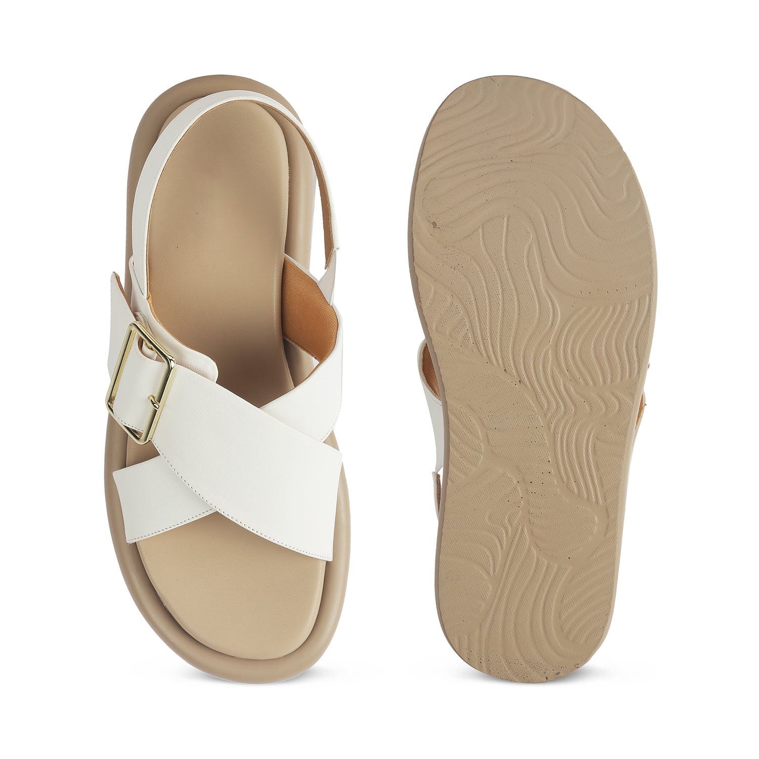 Women’s Cross Strap Sandals with Cushioned Comfort