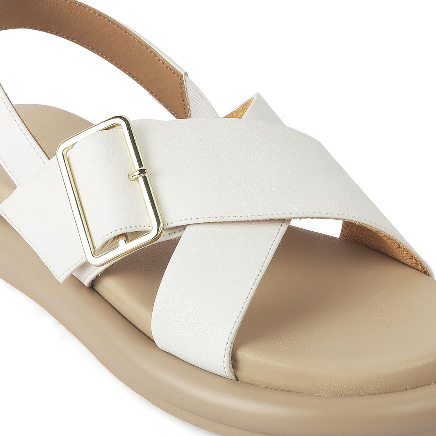 Women’s Cross Strap Sandals with Cushioned Comfort