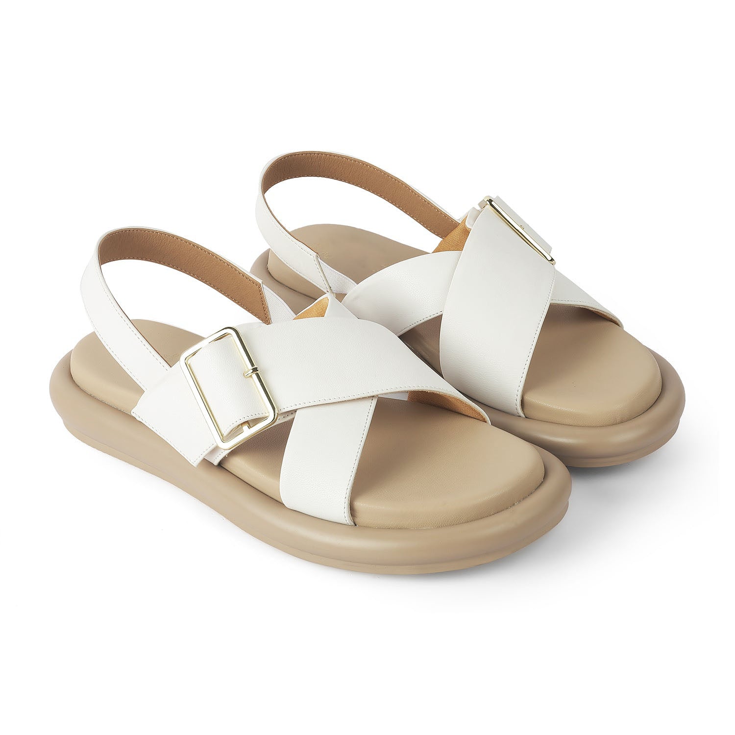 Women’s Cross Strap Sandals with Cushioned Comfort