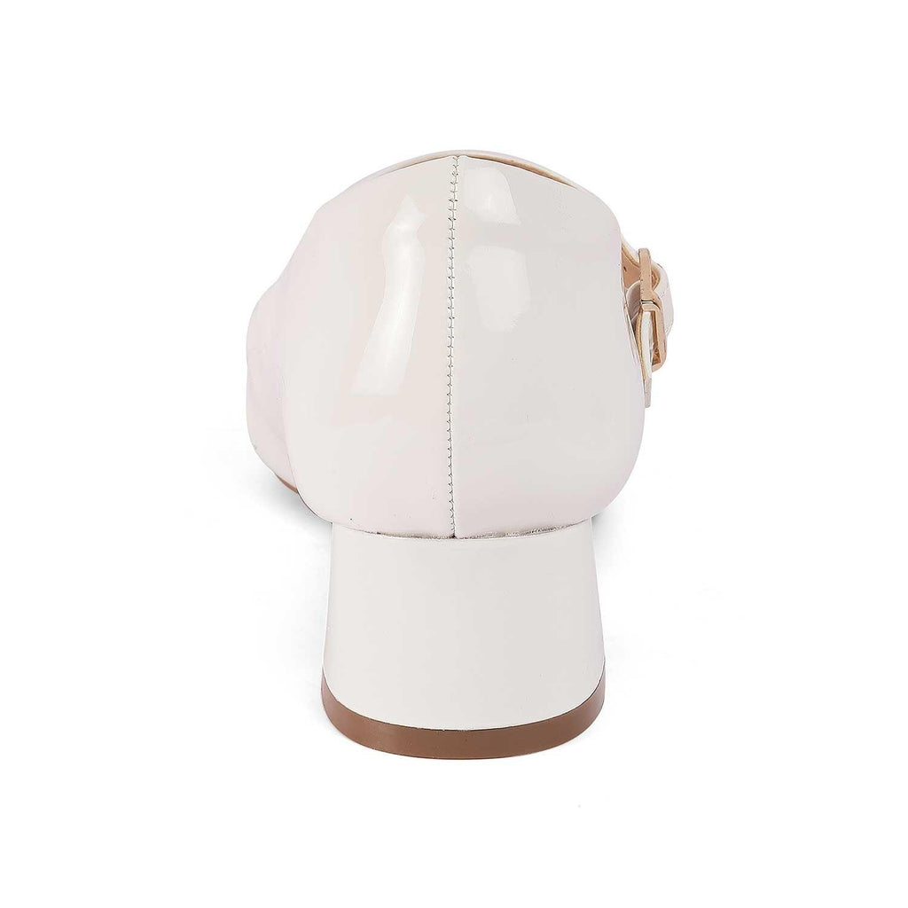 Women’s Polished White Mary Jane Heels