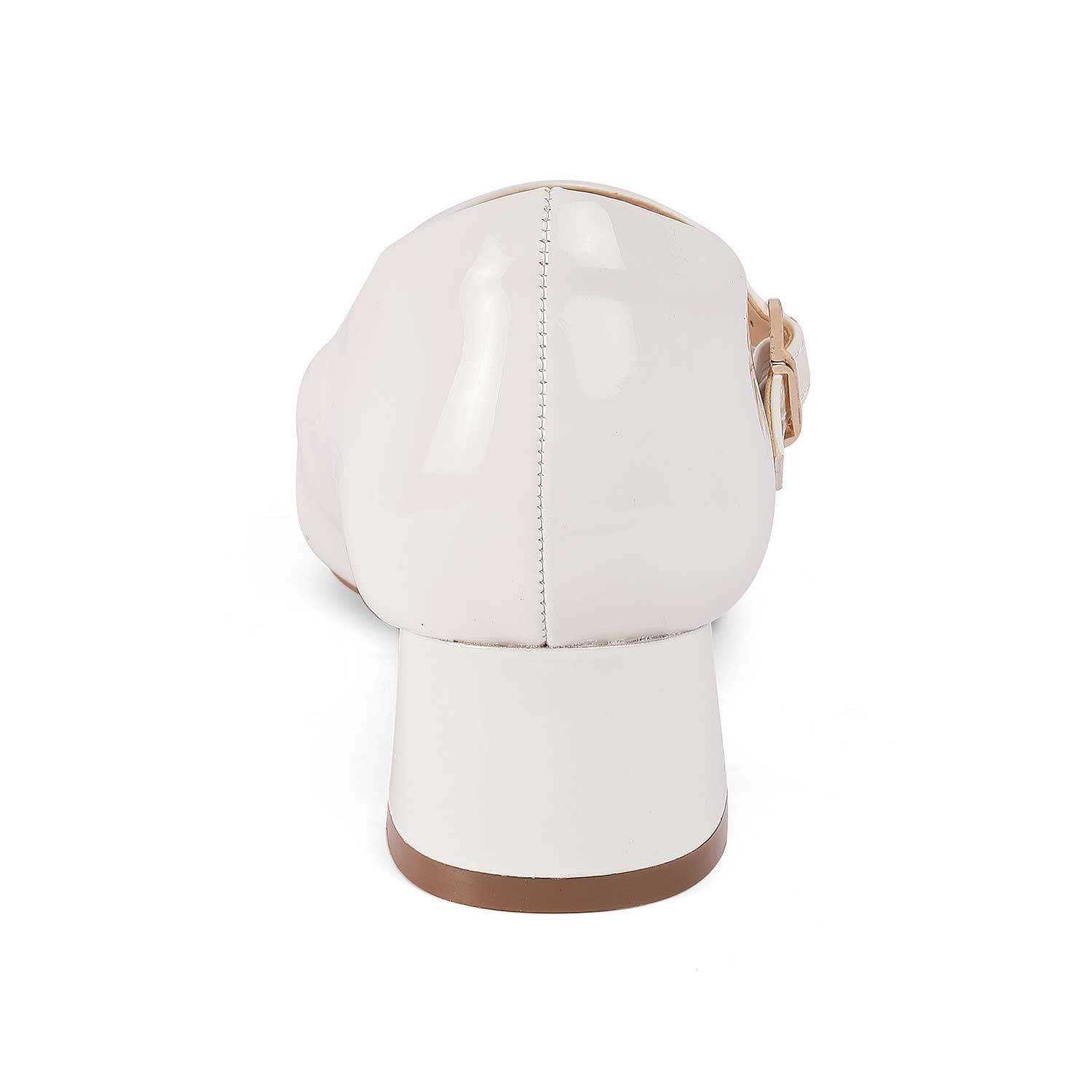 Women’s Polished White Mary Jane Heels