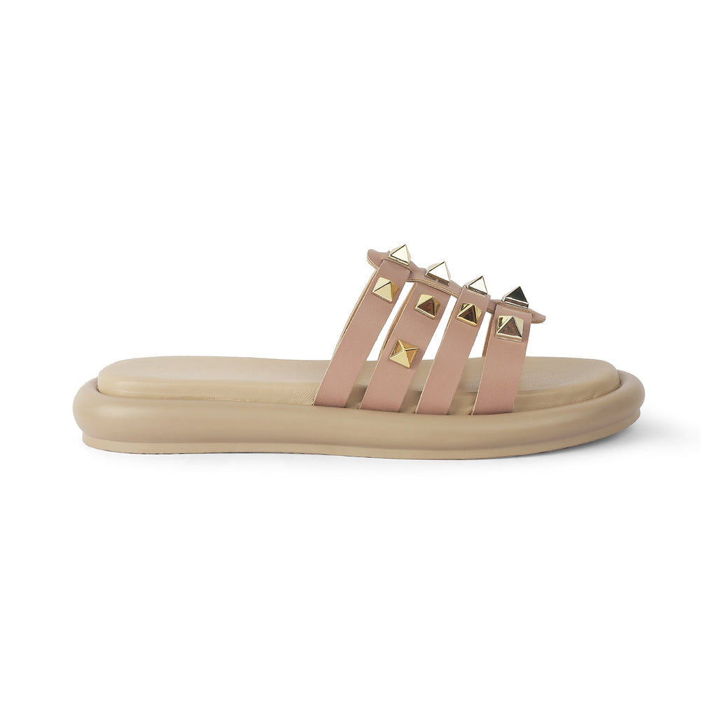 Women’s Studded Slide Sandals with Cushioned Comfort