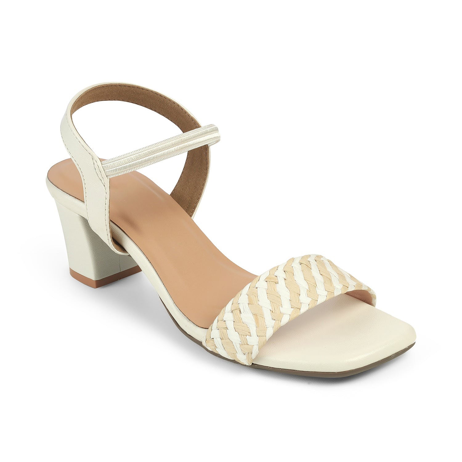 Women's Woven Strap Block Heel Sandals