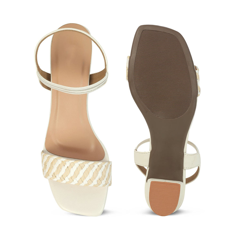 Women's Woven Strap Block Heel Sandals