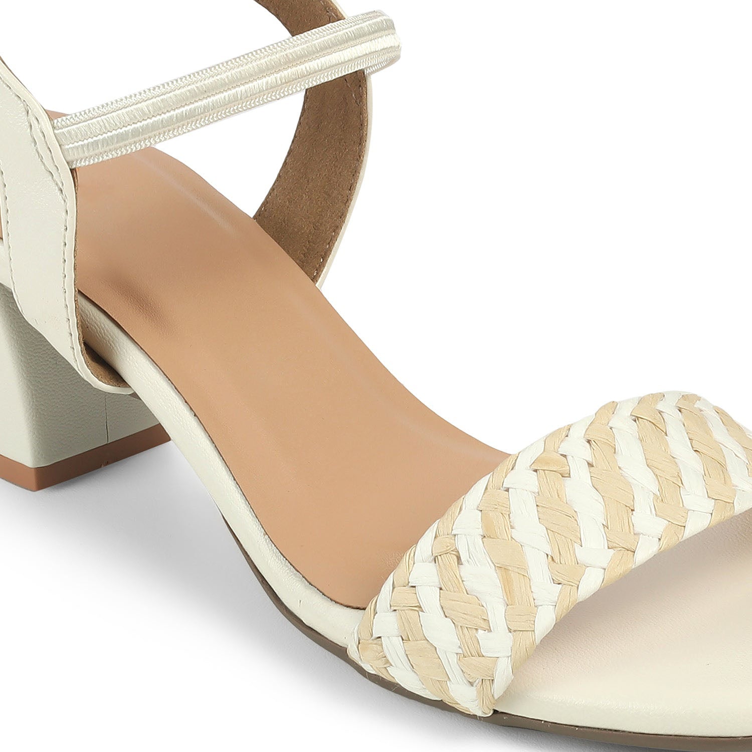 Women's Woven Strap Block Heel Sandals