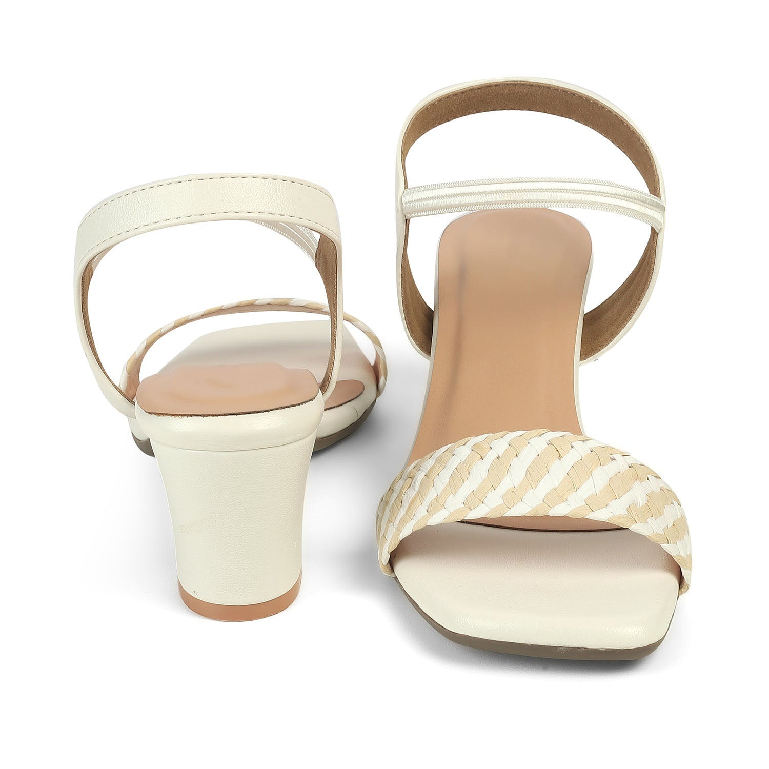 Women's Woven Strap Block Heel Sandals