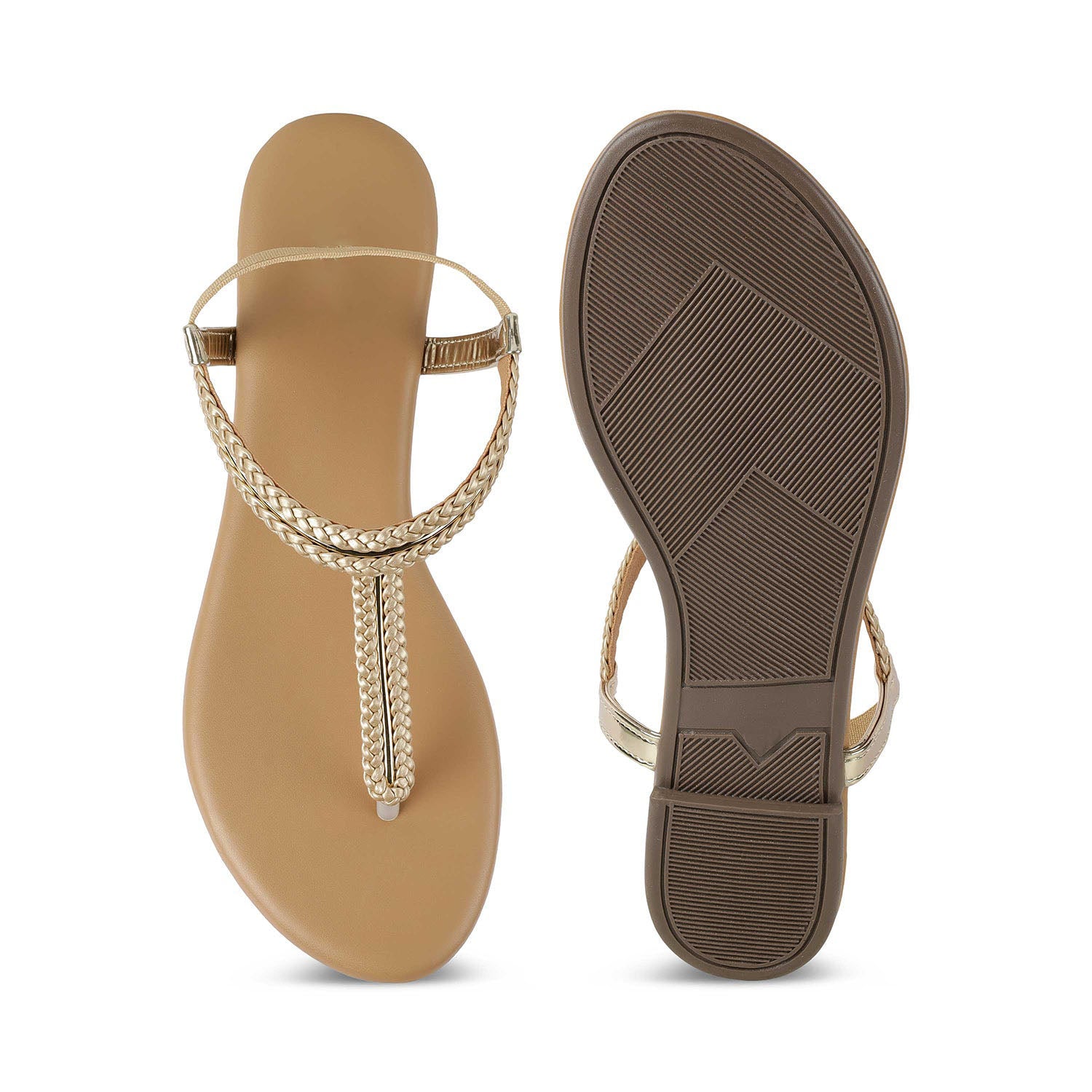 Women’s Braided Strap Sandals with Soft Footbed Comfort