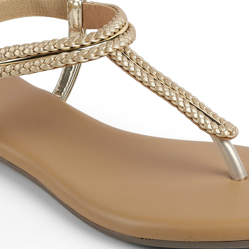 Women’s Braided Strap Sandals with Soft Footbed Comfort