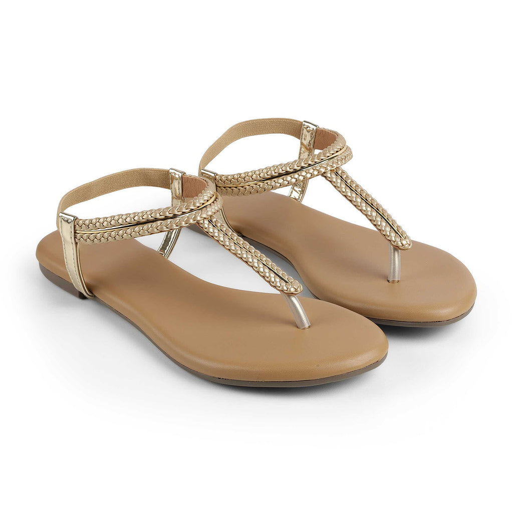 Women’s Braided Strap Sandals with Soft Footbed Comfort