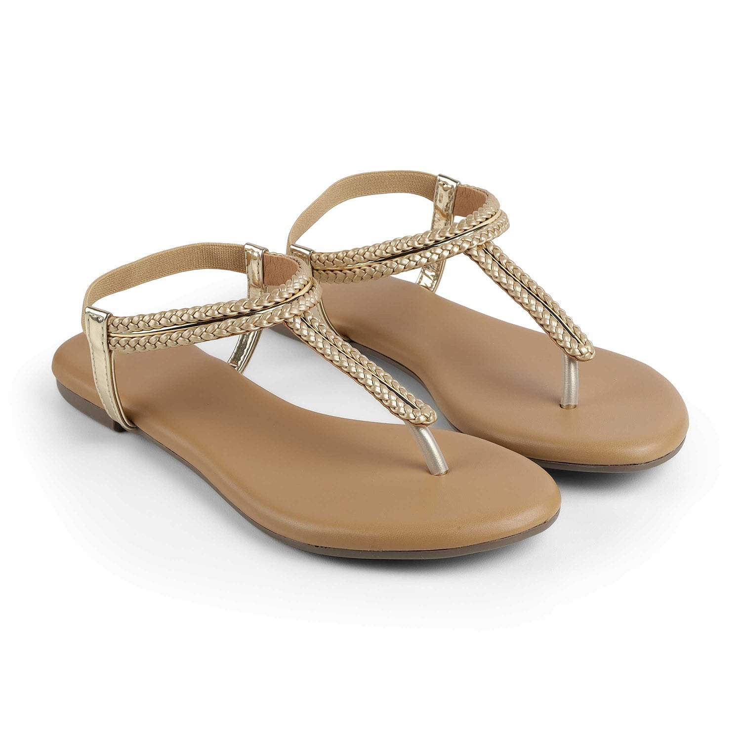 Women’s Braided Strap Sandals with Soft Footbed Comfort