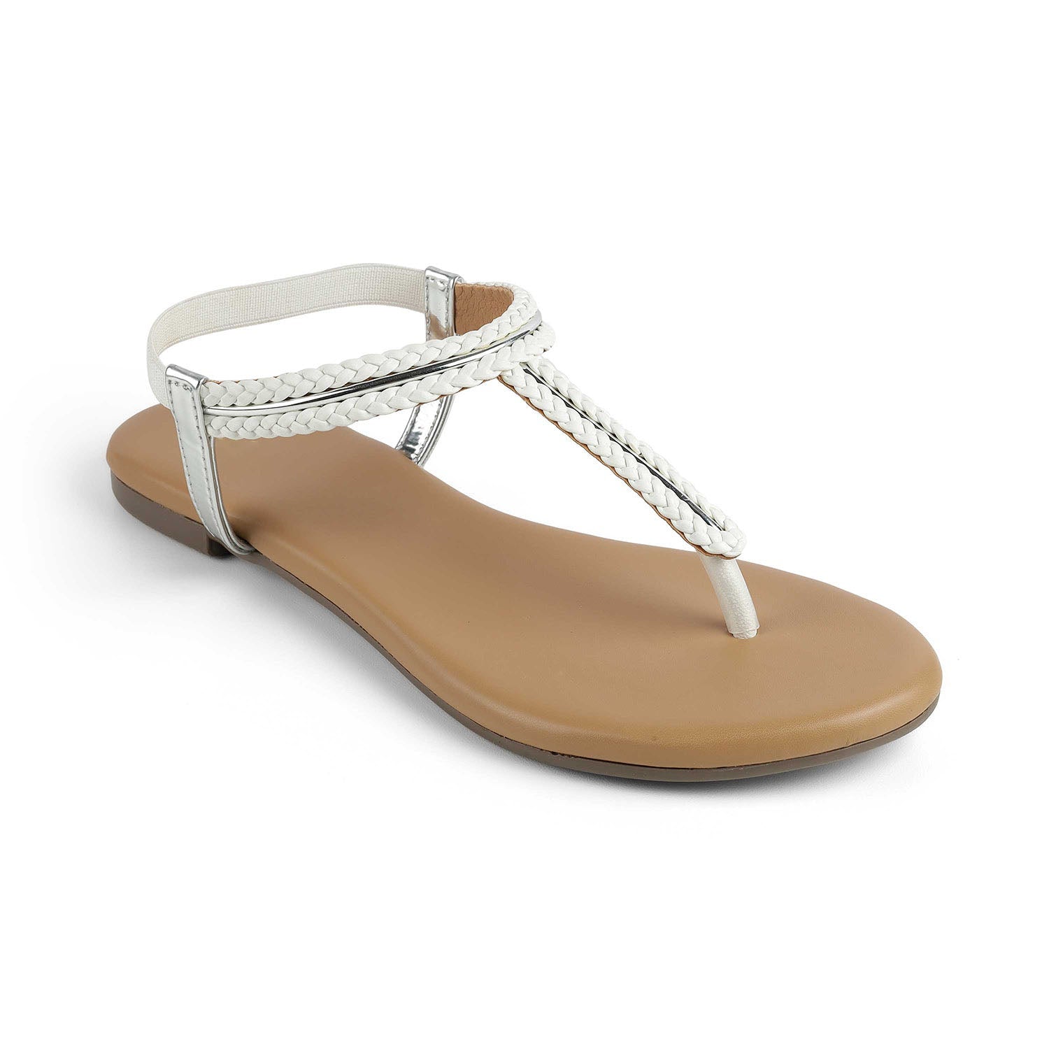 Women’s Braided Strap Sandals with Soft Footbed Comfort