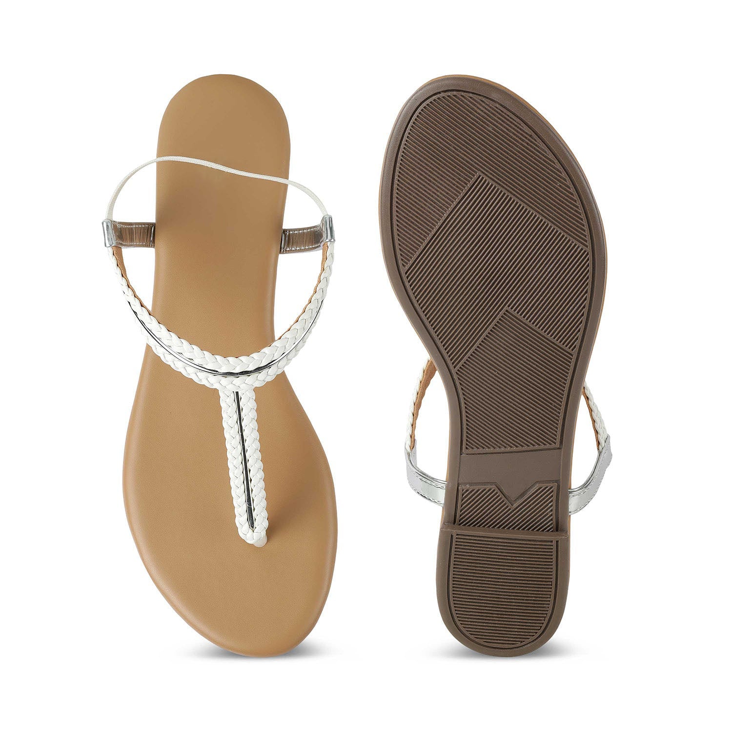 Women’s Braided Strap Sandals with Soft Footbed Comfort