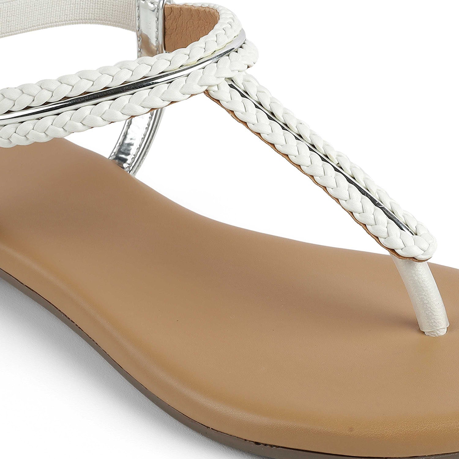 Women’s Braided Strap Sandals with Soft Footbed Comfort