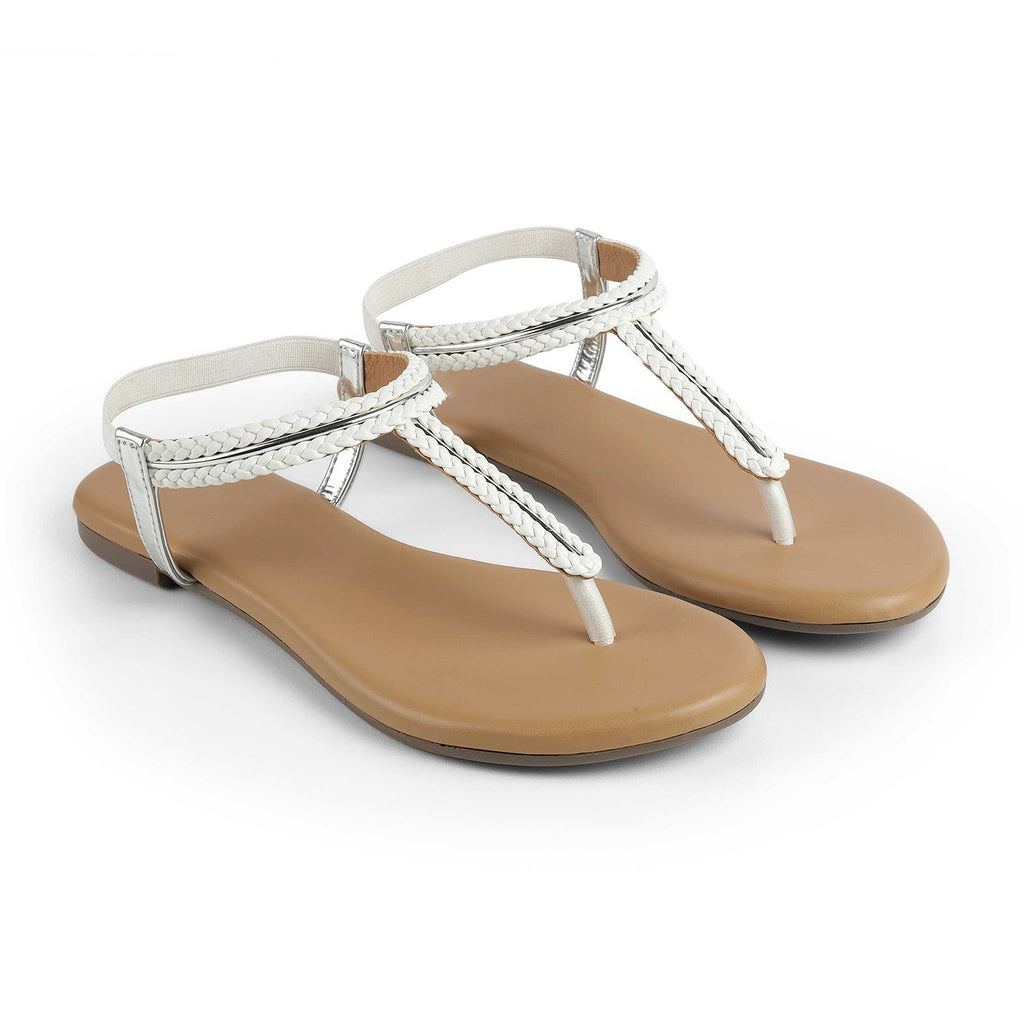 Women’s Braided Strap Sandals with Soft Footbed Comfort