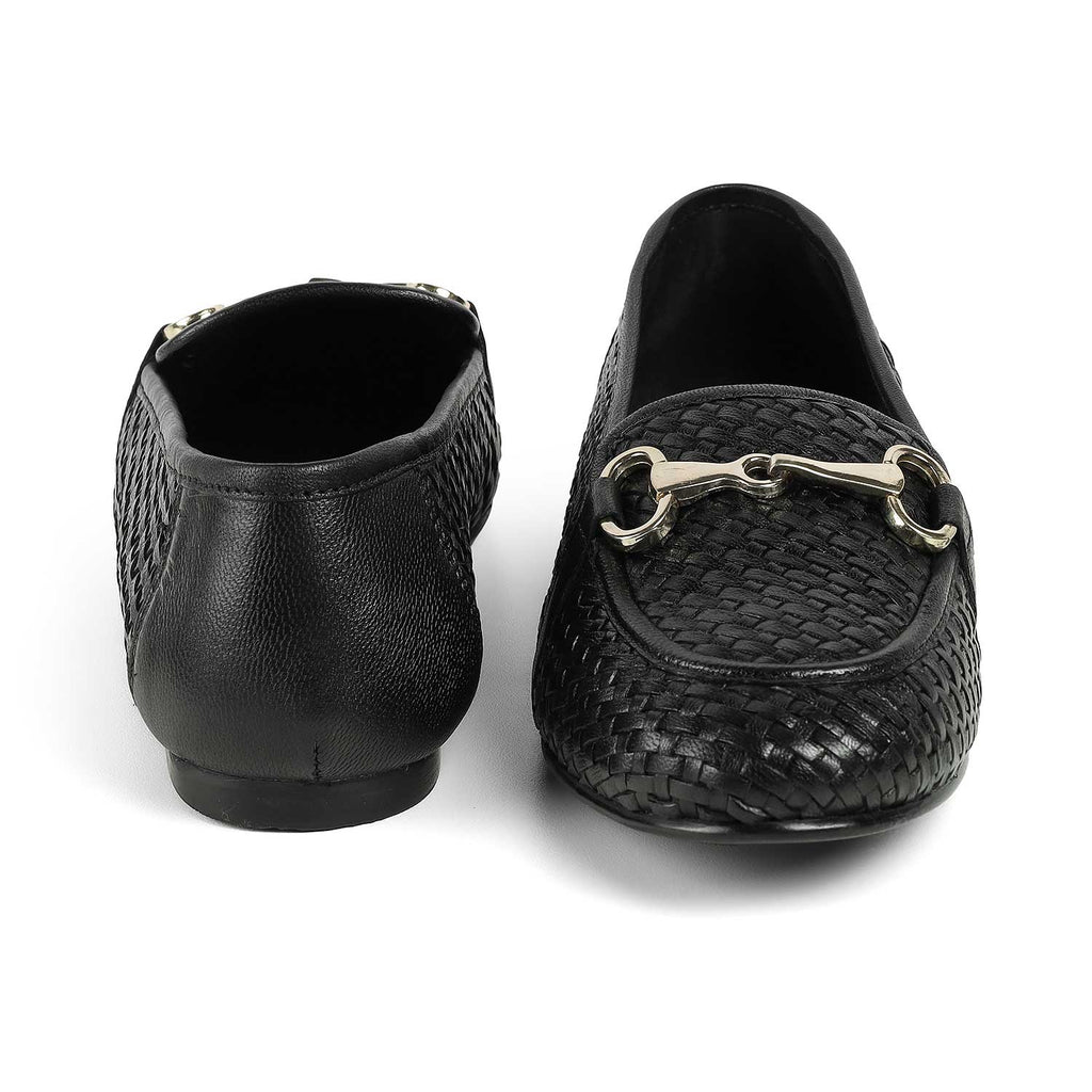 Women’s Loafers with Braided Style and Classic Bit Accent