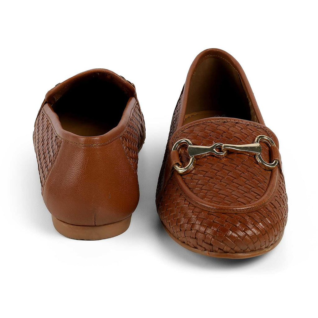 Women’s Loafers with Braided Style and Classic Bit Accent