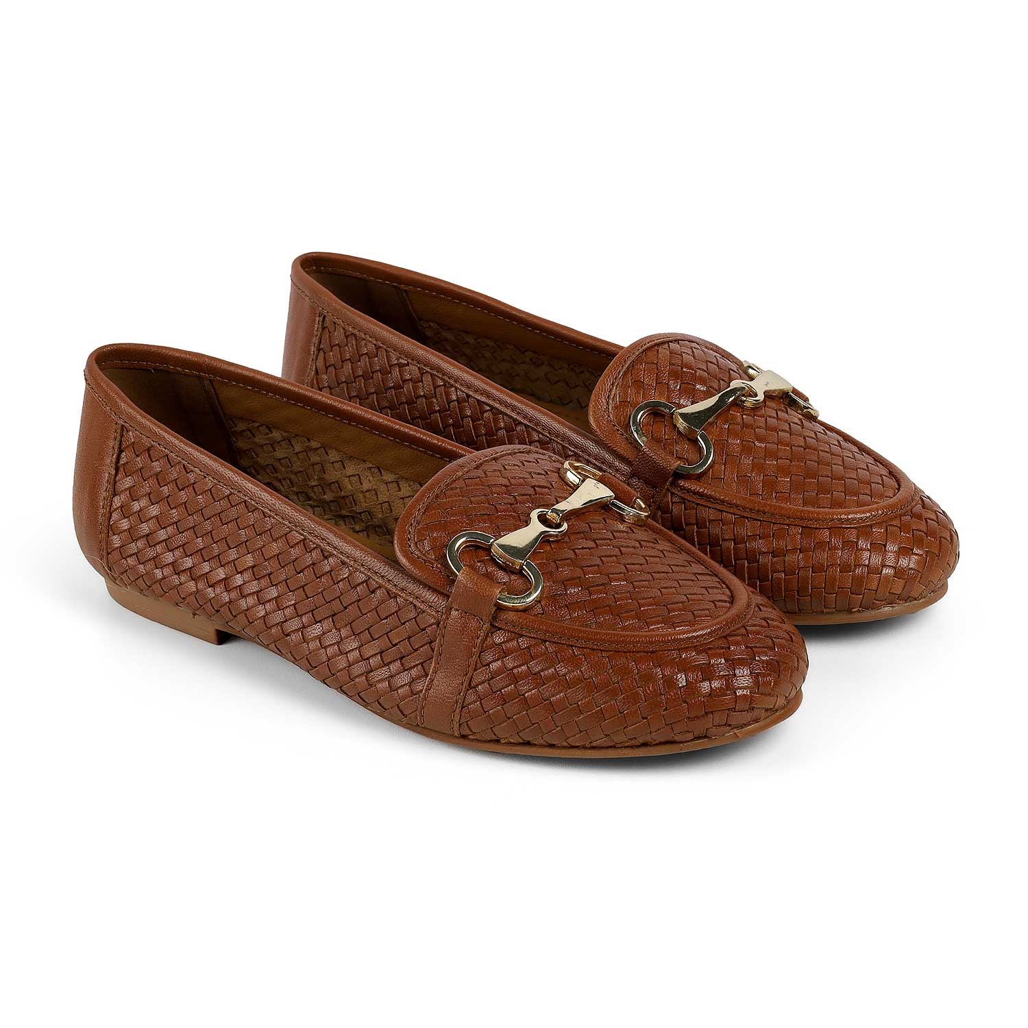 Women’s Loafers with Braided Style and Classic Bit Accent