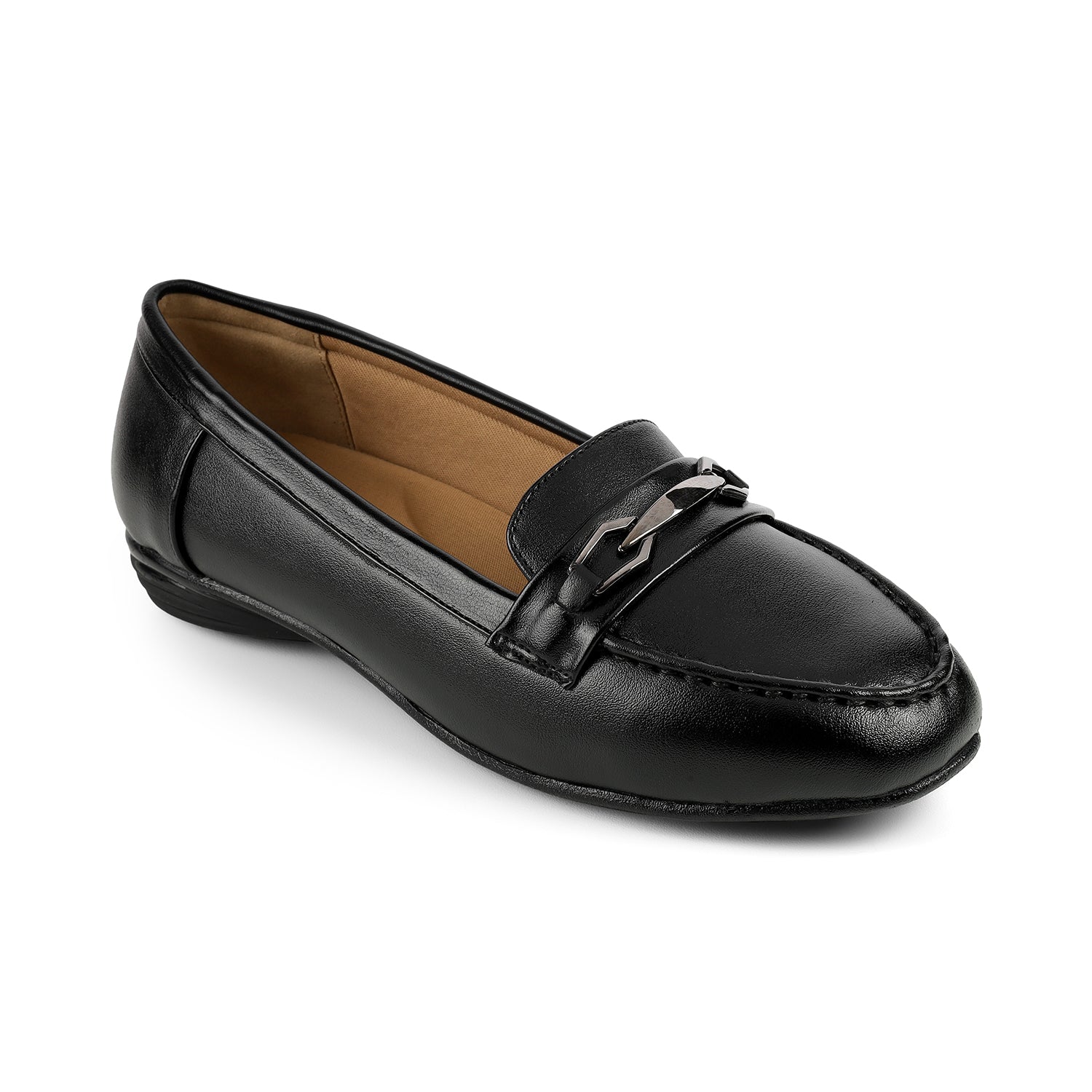 Women’s Classic Loafers with Metal Accent for Everyday Wear