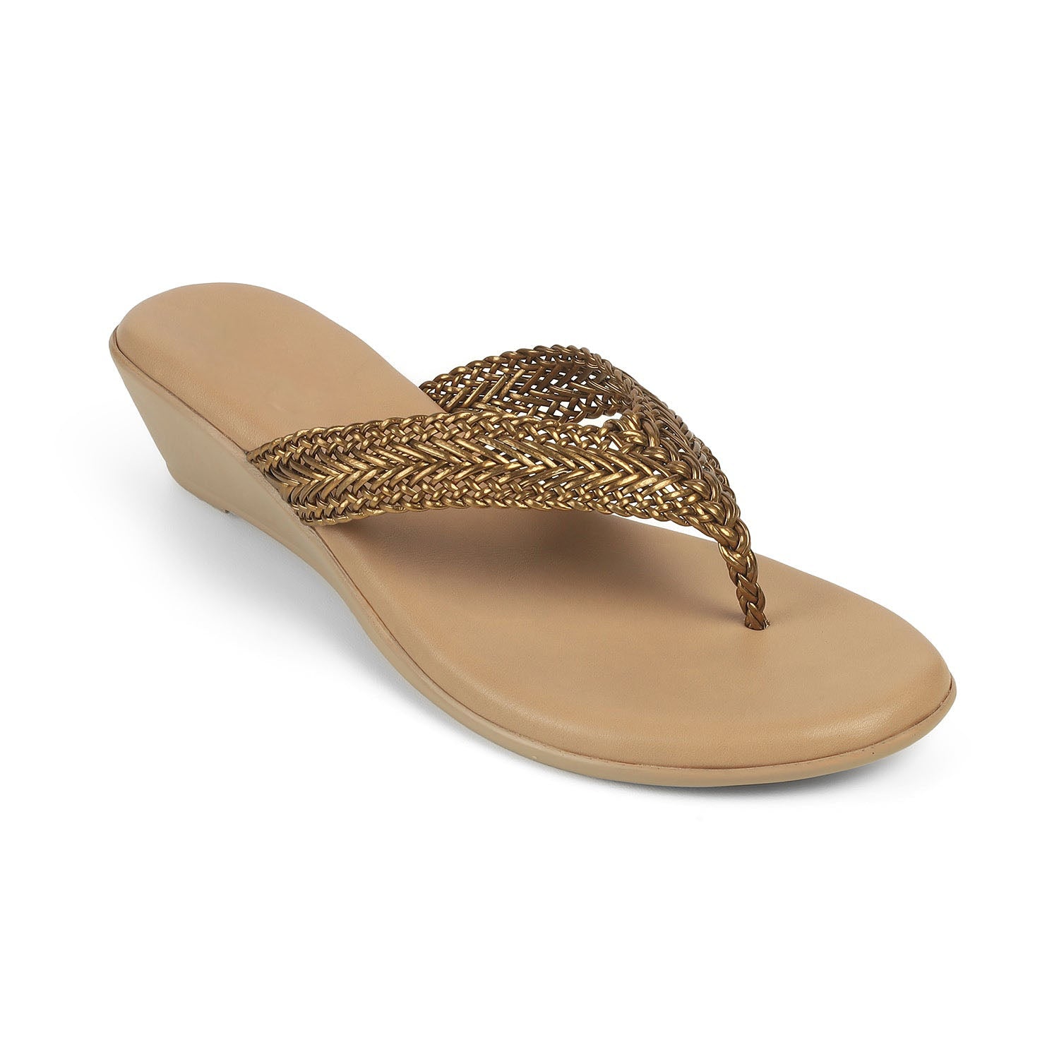 Soeve Bronze Women's Low Heel Dress Sandals