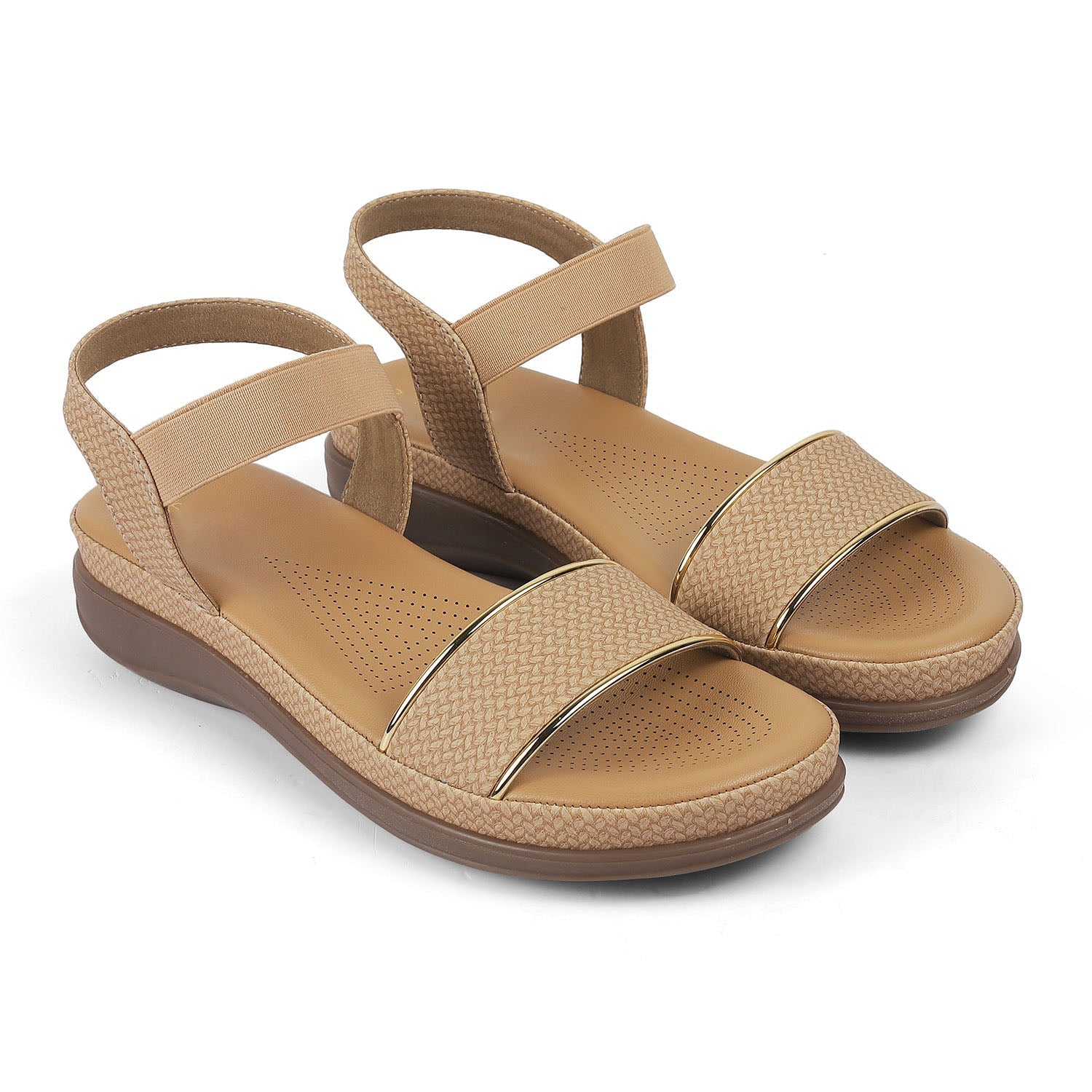 Women’s Elastic Strap Sandals with Cushioned Comfort Support